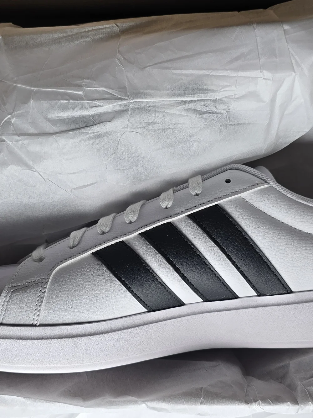 adidas Streetalk White Sneakers with Black Stripes